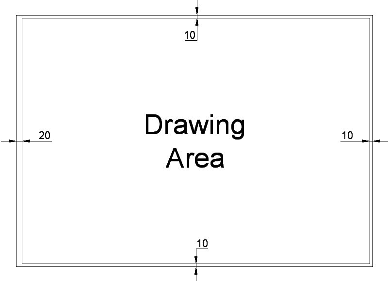 Engineering drawing frame Border size