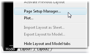 The AutoCAD Page set-up manager