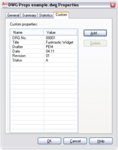 DWG Props Custom Tab