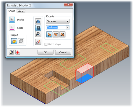 Creating a distance cut with Autodesk Inventor