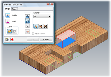 Creating a cut through all with Autodesk Inventor
