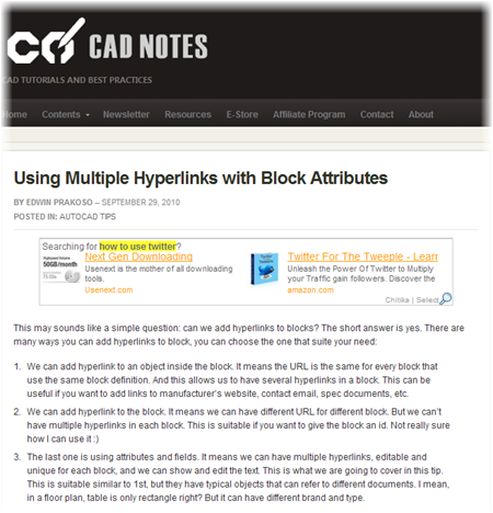 Using Multiple Hyperlinks with AutoCAD Block Attributes | Cad Notes