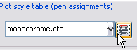 AutoCAD's pen table assignments