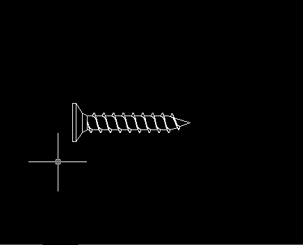 An Animated preview of an AutoCAD dynamic block of a wood screw