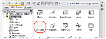 Copy Line Types - The AutoCAD Design Center