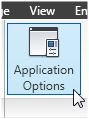 The Autodesk Inventor Application options Button