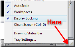 If the Display Lock icon isn't shown, click on the arrow
