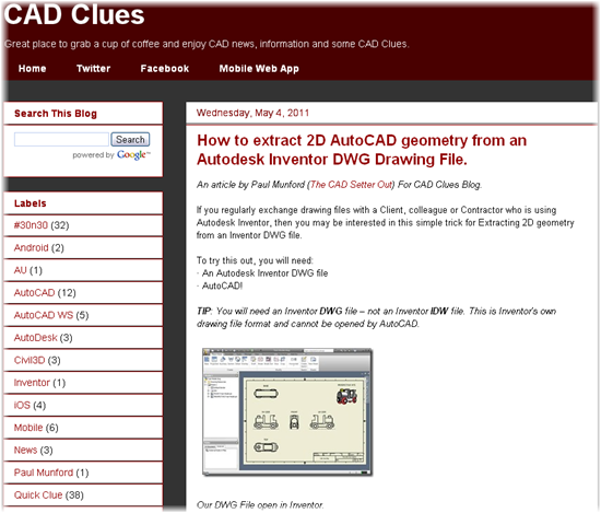 CAD Clues - How to extract 2D AutoCAD geometry from an Autodesk Invento DWG drawing file