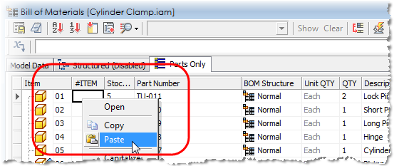 Paste the items numbers into the ITEM numbers field