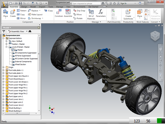 The Inventor Suspension Assembly Master LOD