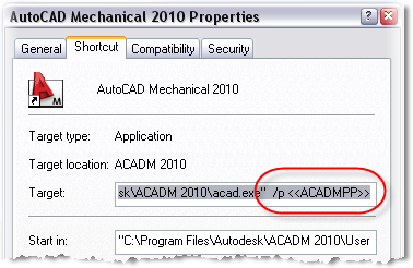 AutoCAD Mechanical start up switch