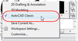 Autocad Classic Workspace