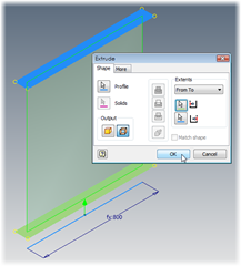 Autodesk Inventor 'From To' surface extrude