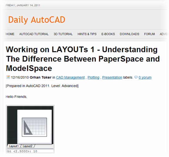 Working on LAYOUTs 1 - Understanding The Difference Between PaperSpace and ModelSpace