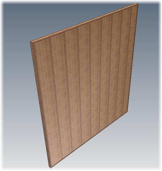 A veneered panel modelled in Autodesk Inventor