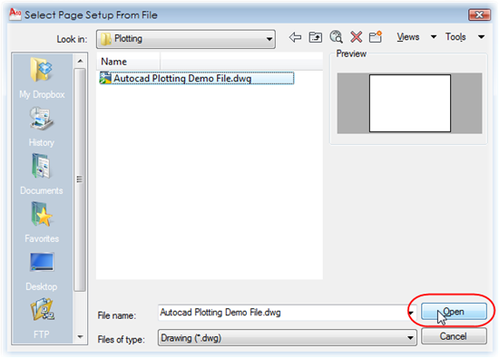 Select Page Setup from file dialogue