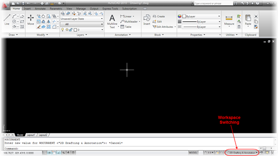 Autocad 2010: Ribbon Interface