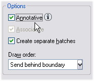 AutoCAD's hatch options