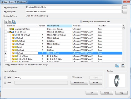 Autodesk Vault 2012 Copy Design Tool