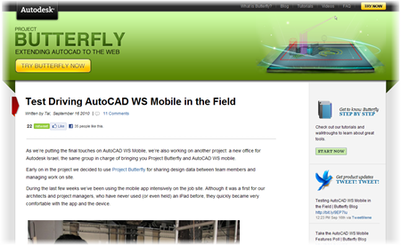 Test driving AutoCAD WS in the field - The Autodesk Butterfly Blog Test driving AutoCAD WS in the field - The Autodesk Butterfly Blog