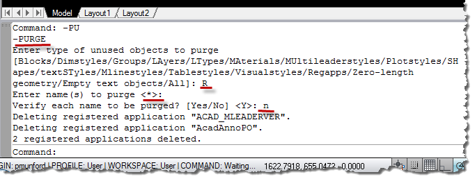 AutoCAD Purge Regapps