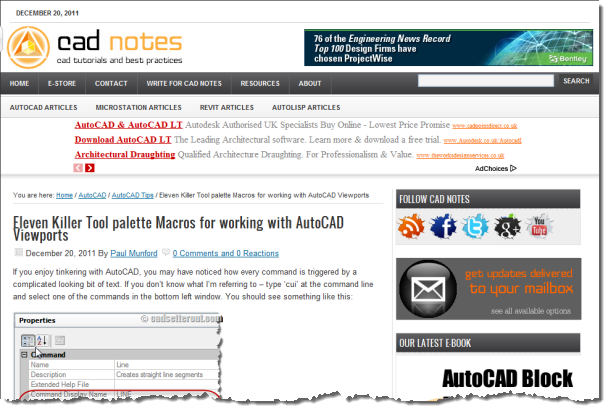 Eleven Killer Tool palette Macros for working with AutoCAD Viewports