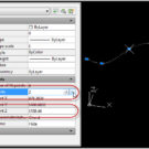 AutoCAD, Flattening splines with the properties palette