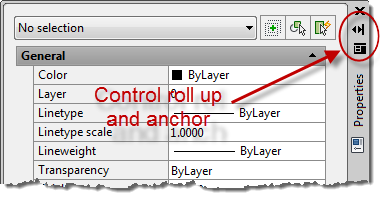 The AutoCAD Properties palette