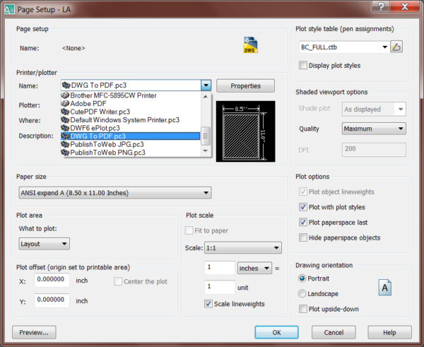 The AutoCAD 2007 plotter settings for successful solid hatch plot to PDF