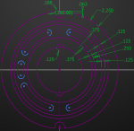 Imaginit Arc and slot dimensioning