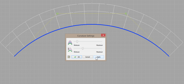 Adjusting curvature comb settings in Autodesk Inventor