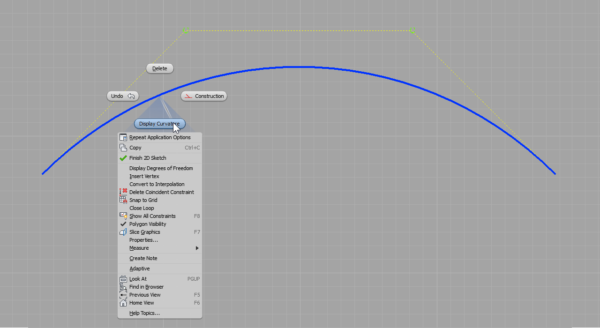 Display curvature combs in Autodesk Inventor