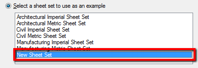 AutoCAD new sheet set