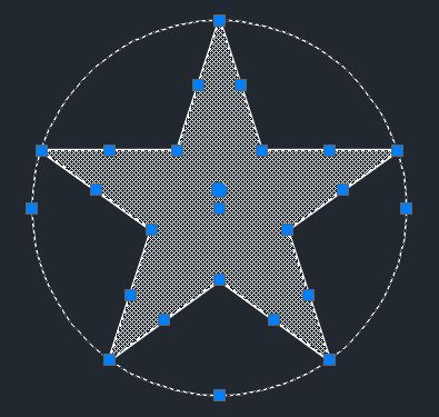 A selected start in AutoCAD