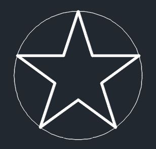 A star in a circle in AutoCAD
