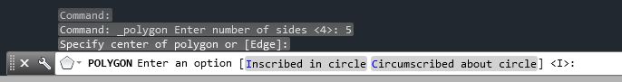 AutoCADs polygon command line