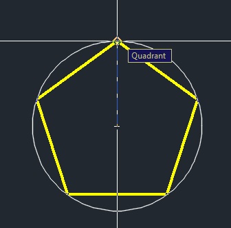 Drawing a Polygon inscribed in a circle in AutoCAD