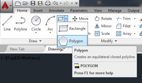 The AutoCAD Polygon command