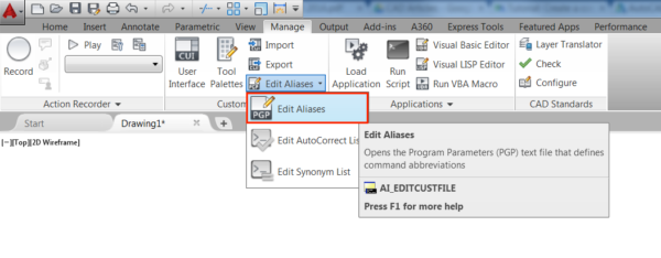 AutoCAD Edit Aliases