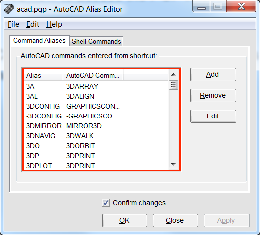 AutoCAD Alias Editior