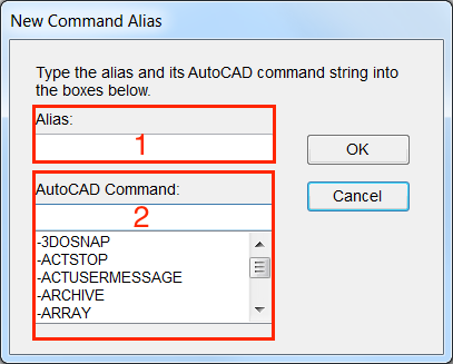 AutoCAD new command Alias