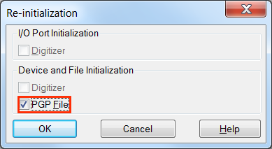 Re-init Re-initialise an AutoCAD PGP file