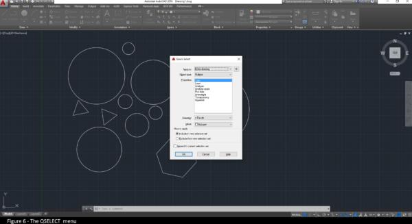 AutoCAD 100 Circles QSELECT menu