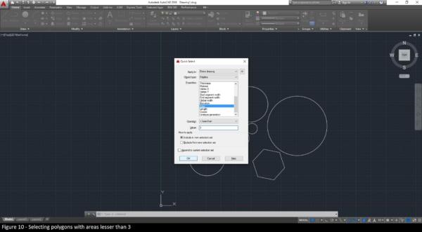 AutoCAD 100 Circles QSELECT Area