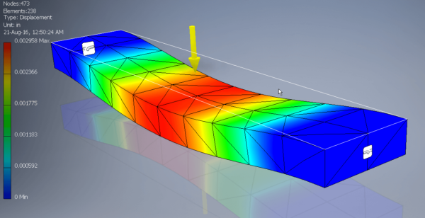 Autodesk Inventor stress Analysis Displacement Results