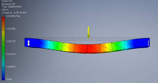 autodesk inventor stress analysis displacement side view