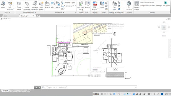 PDF File Imported into an AutoCAD DWG