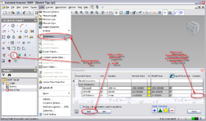 How to add parameters to an Autodesk Inventor part or assemby