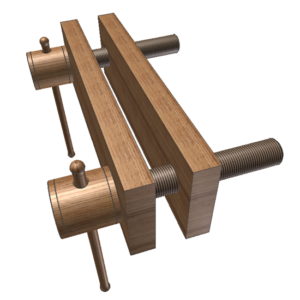 An Autodesk Inventor Model of an Andre Roubo Wooden Twin Screw Vice