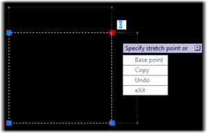 Using the up and down arrows to chose AutoCAD grip editing options